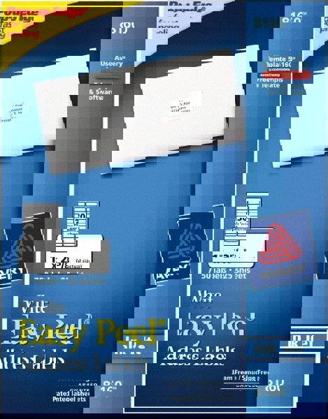 Easy Peel White Address Labels W/ Sure Feed Technology, Inkjet Printers, 1 X 2.63, White, 30/sheet, 25 Sheets/pack